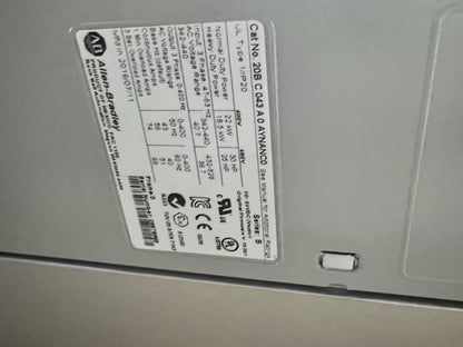 Allen Bradley 20BC043A0AYNANC0 PowerFlex 700 AC Drive