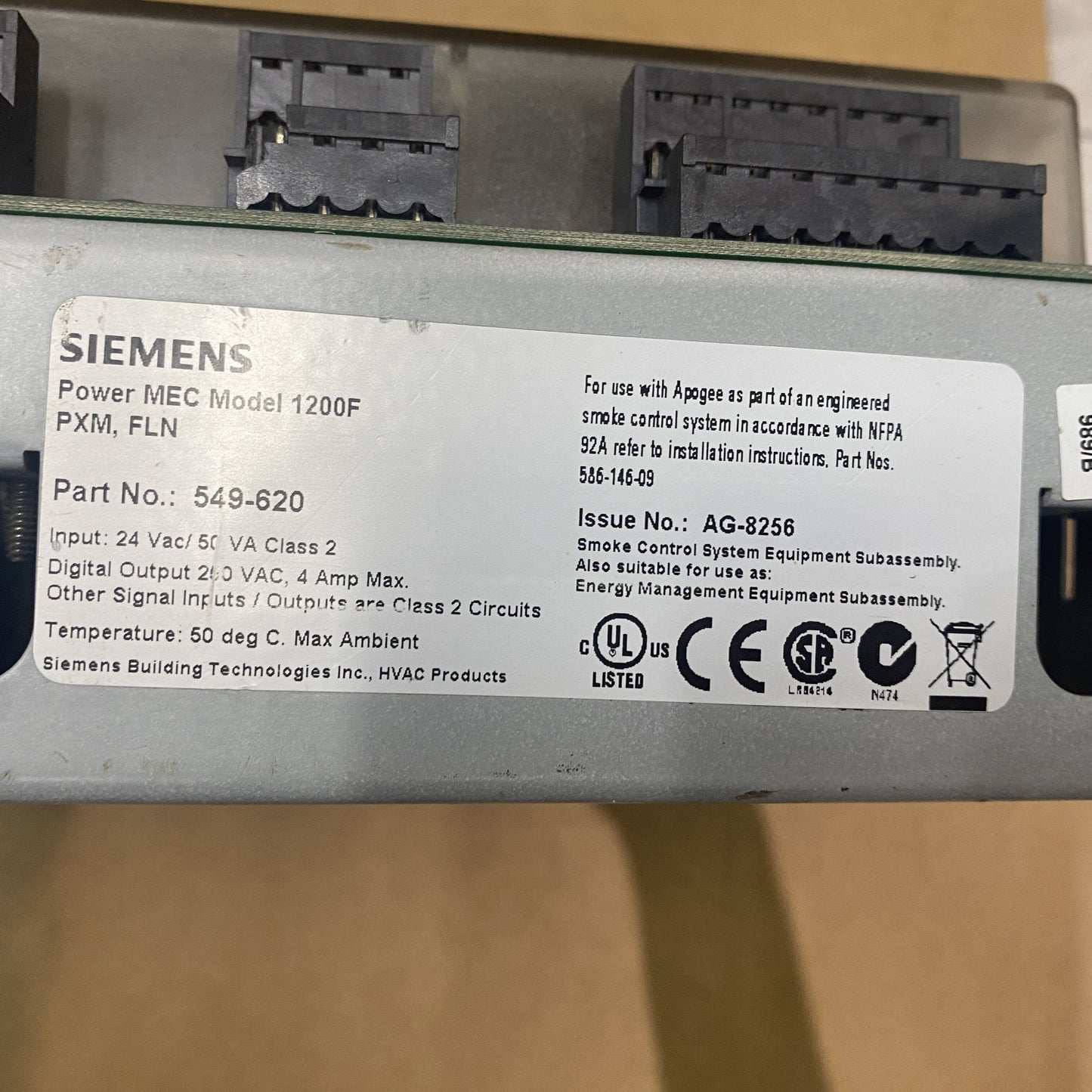 549-620 AG-8256 Siemens 549 Modular Equipment Controller