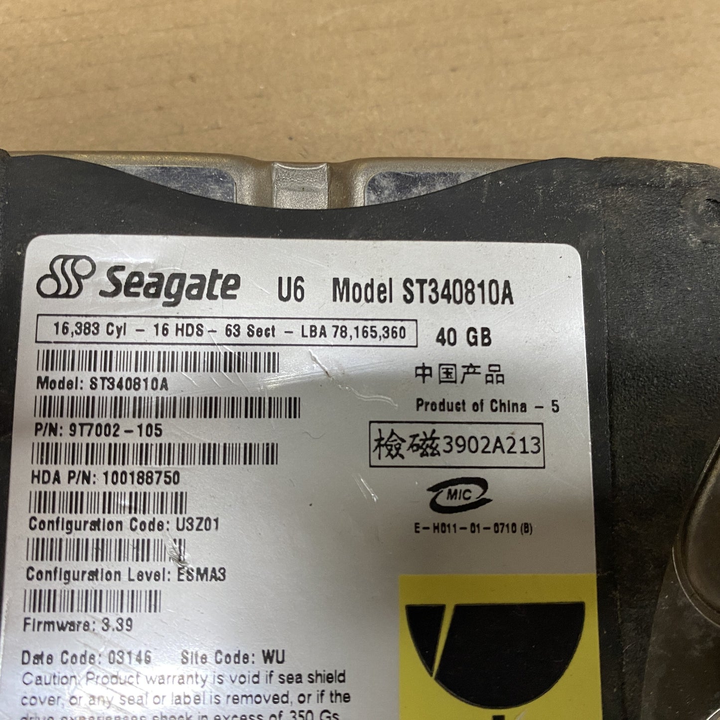 SEAGATE ST340810A 40G HDD DISK