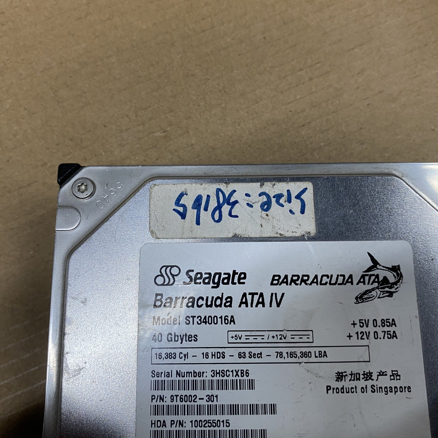SEAGATE ST340016A 40G HDD DISK