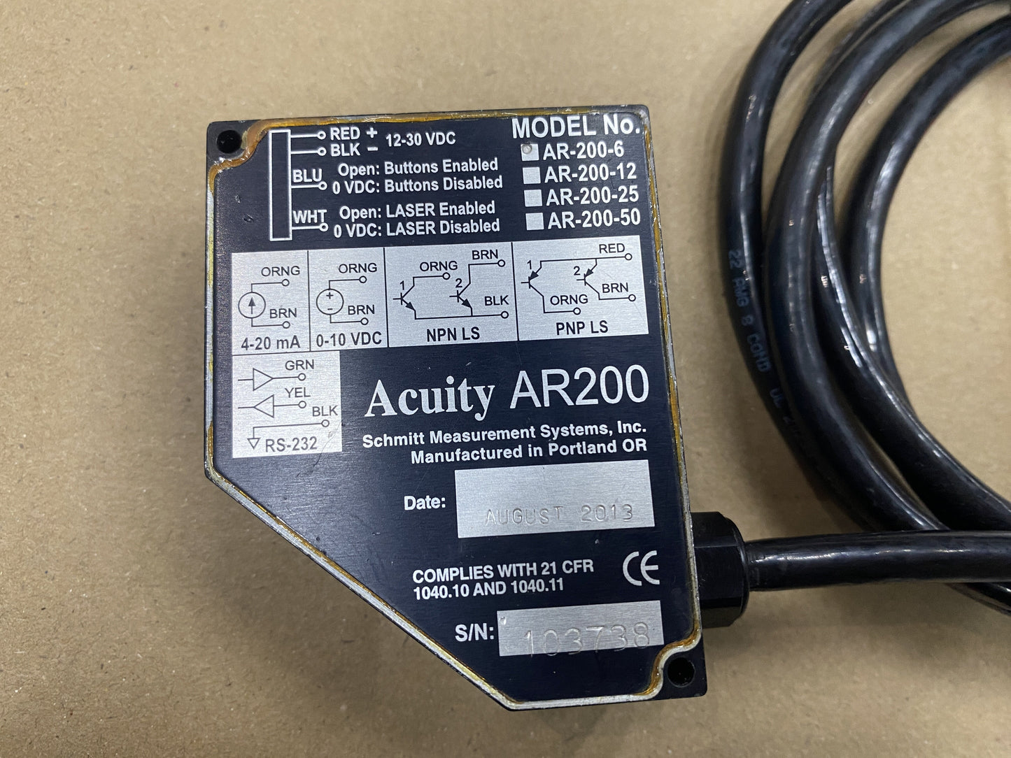 Acuity Laser Measuring Sensor AR-200