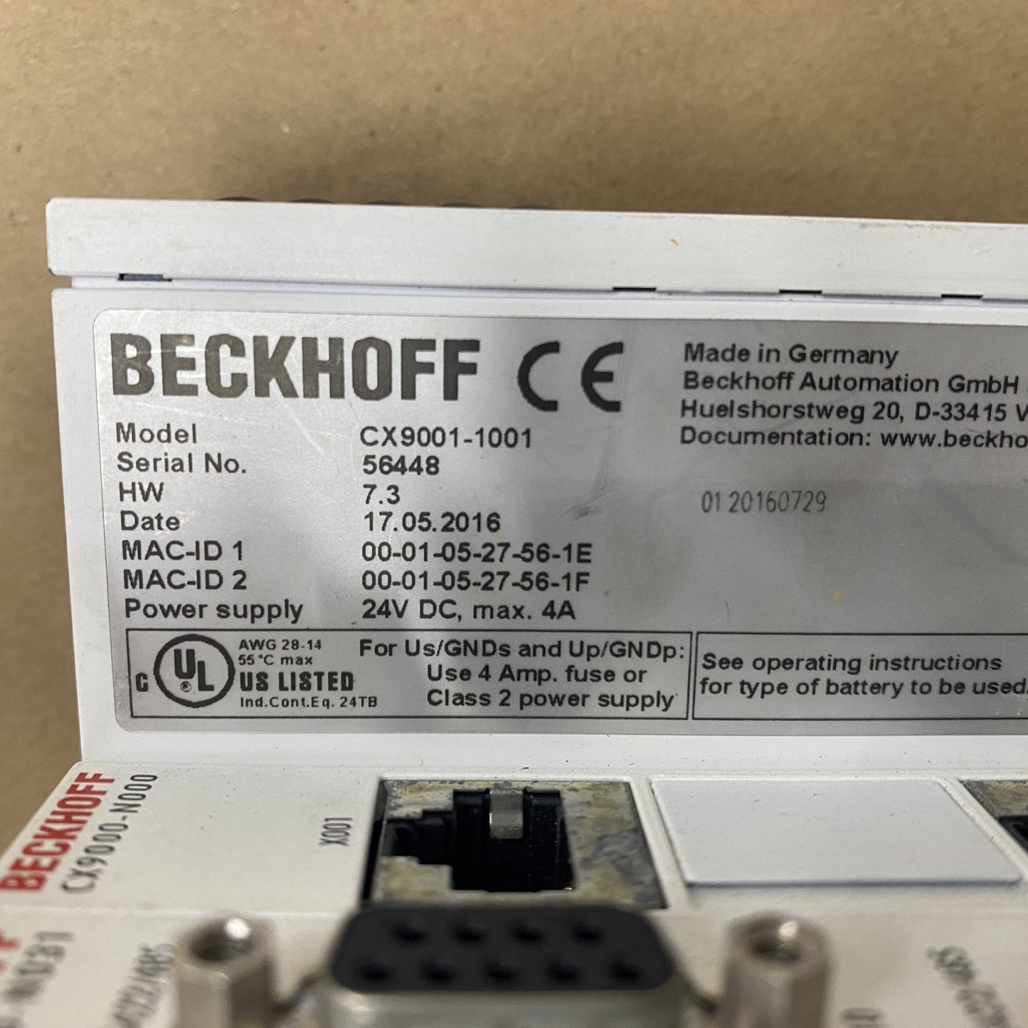 Beckhoff CX9001-1001 CPU Module