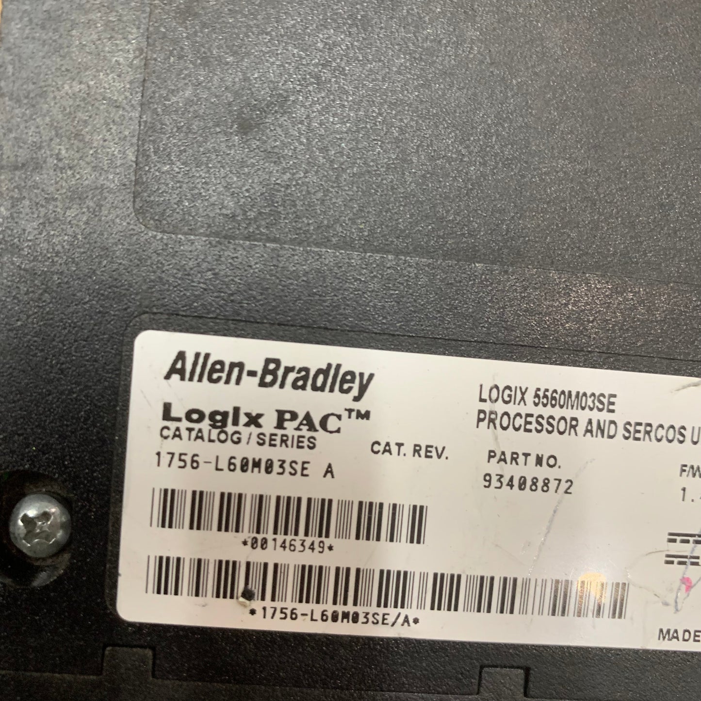 Allen Bradley 1756-L60M03SE CPU MODULE