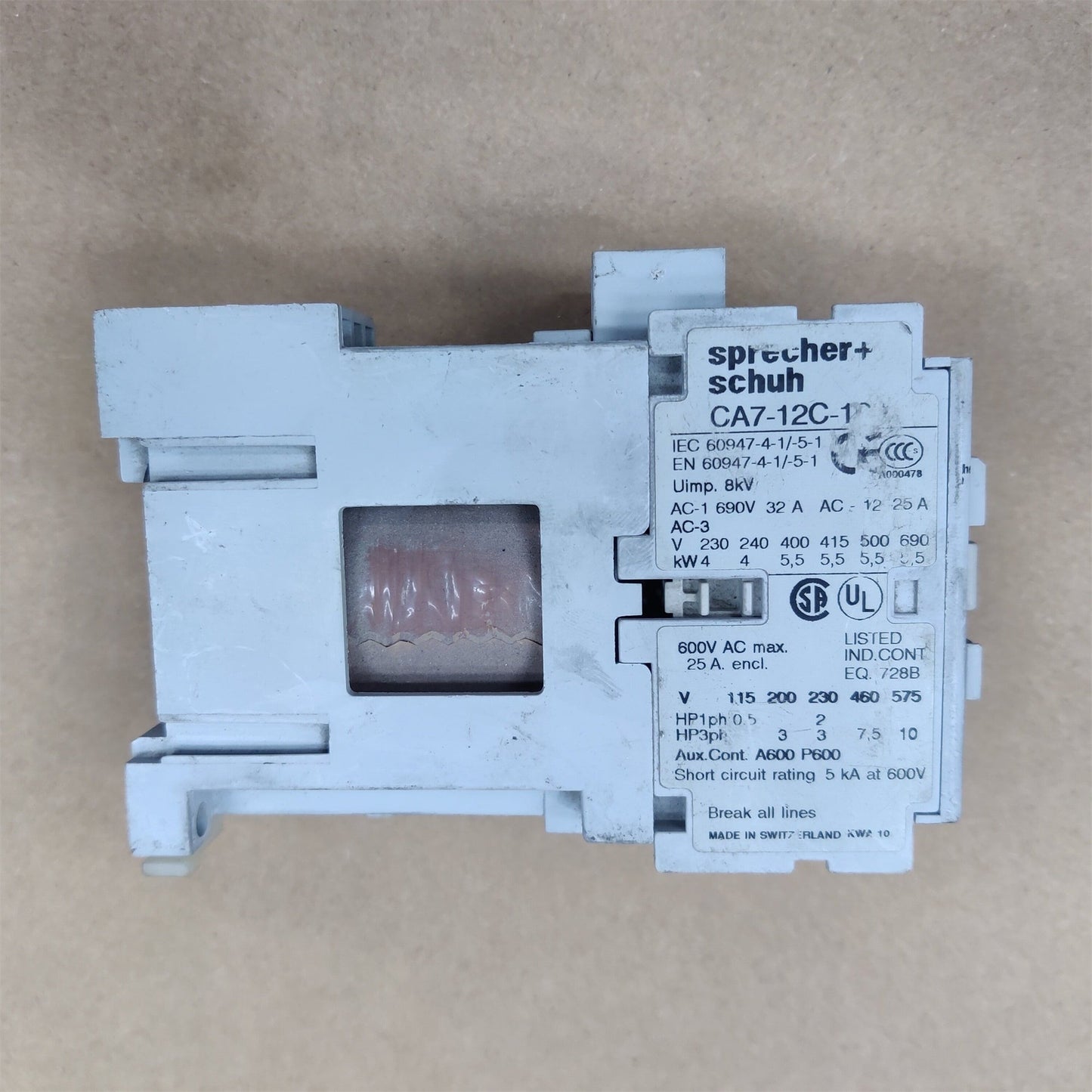 CA7-12C-10 SPRECHER + SCHUH CONTACTOR