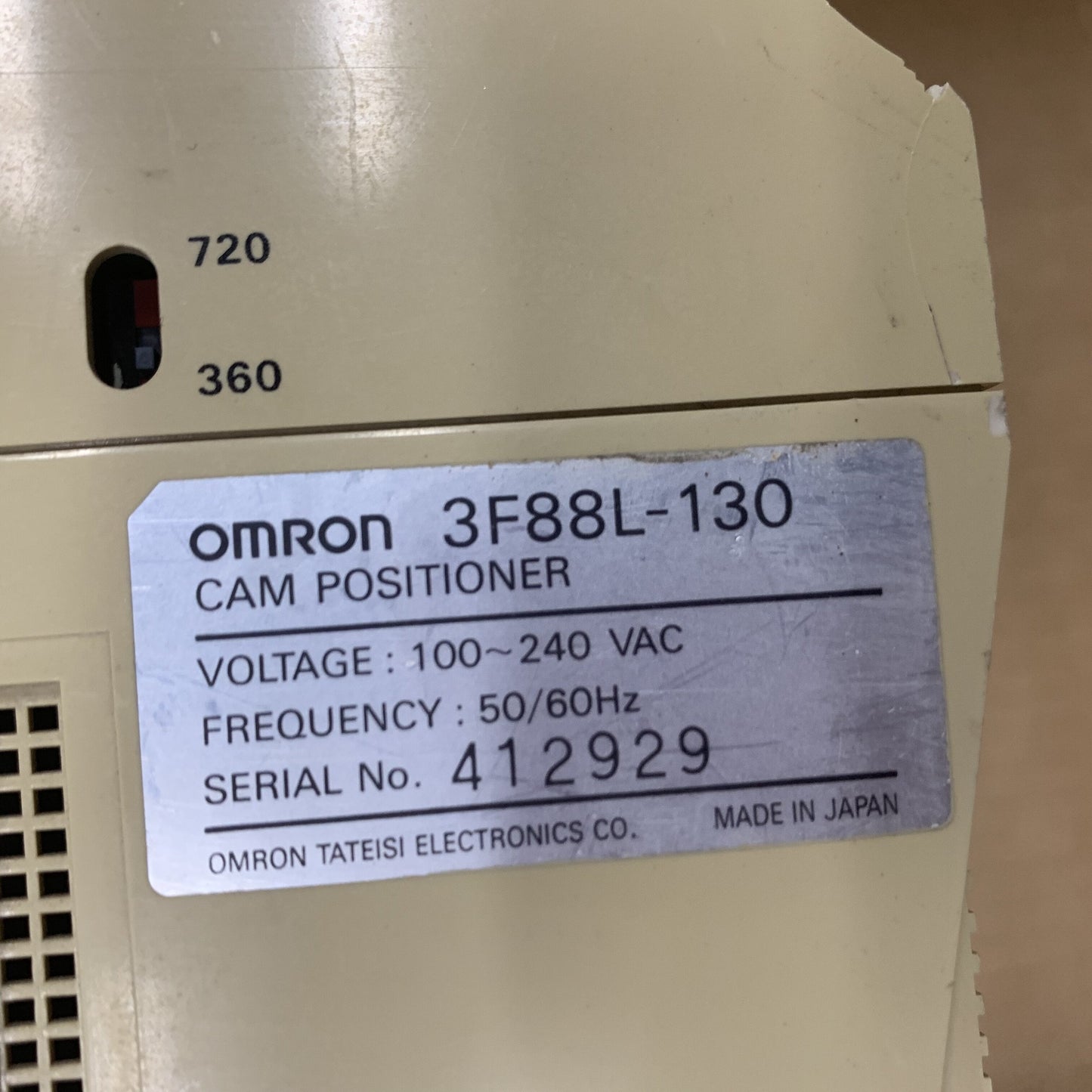 OMRON 3F88L-130 cam positioner