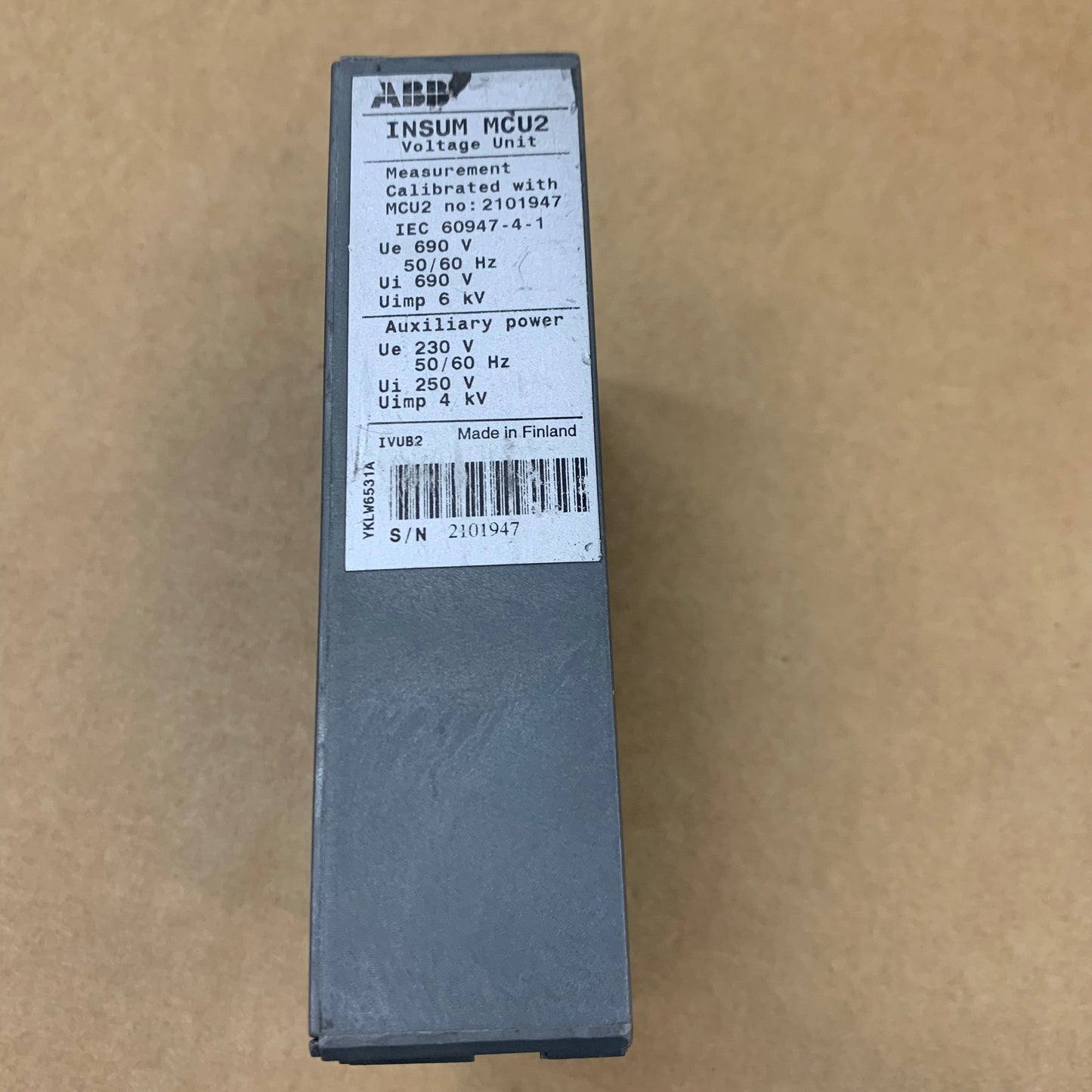 ABB INSUM MCU2 Voltage Unit