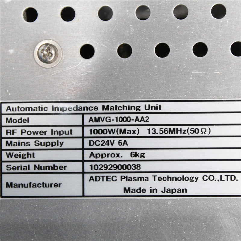 Adtec AMVG-1000-AA2  Semiconductor RF Power Supply (Automatic Impedance Matching Unit)