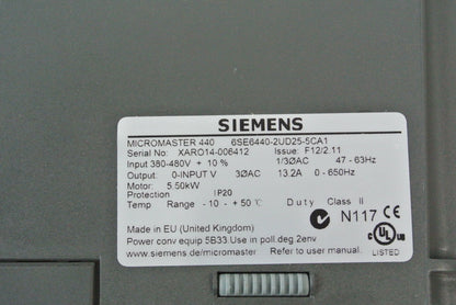 Siemens 6SE6440-2UD25-5CA1 Inverter 5.5kW - Pulingma Automation