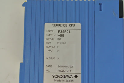 YOKOGAWA F3SP21-0N SEQUENCE CPU module