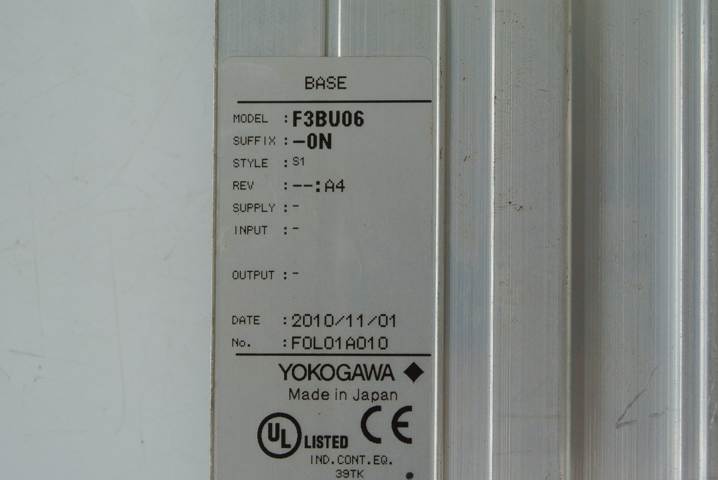 Yokogawa F3BU06-0N Base Module