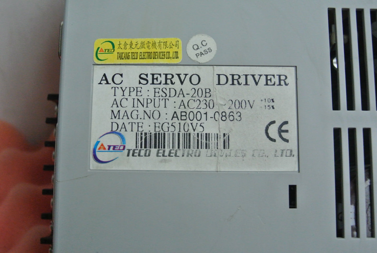 TECO ESDA20B TSB751C27T Servo Drive