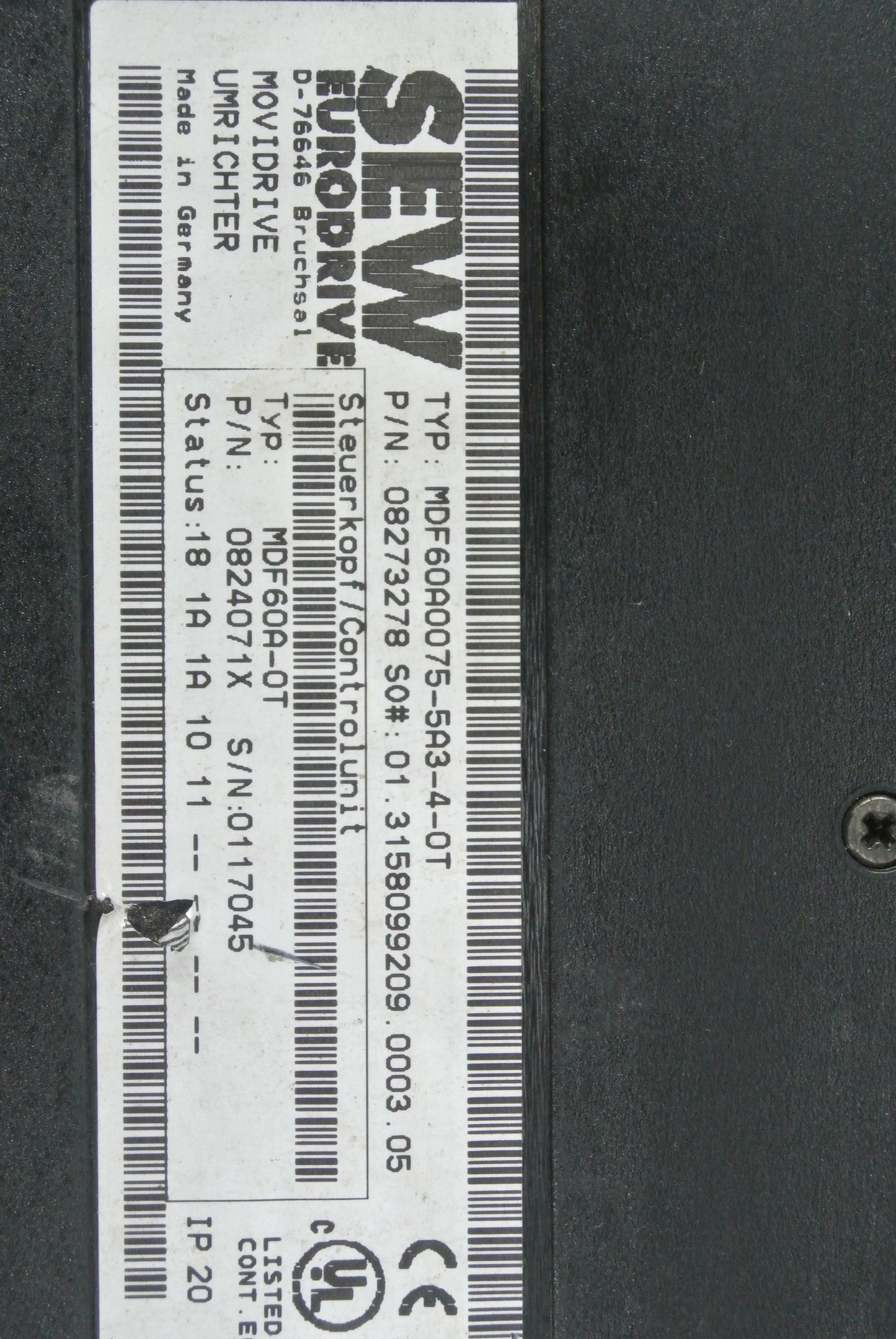 SEW MDF60A0075-5A3-4-0T Inverter Drive