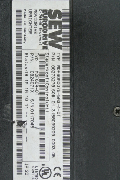 SEW MDF60A0075-5A3-4-0T Inverter Drive