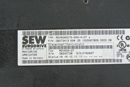 SEW MDV60A0075-5A3-4-0T Inverter Drive