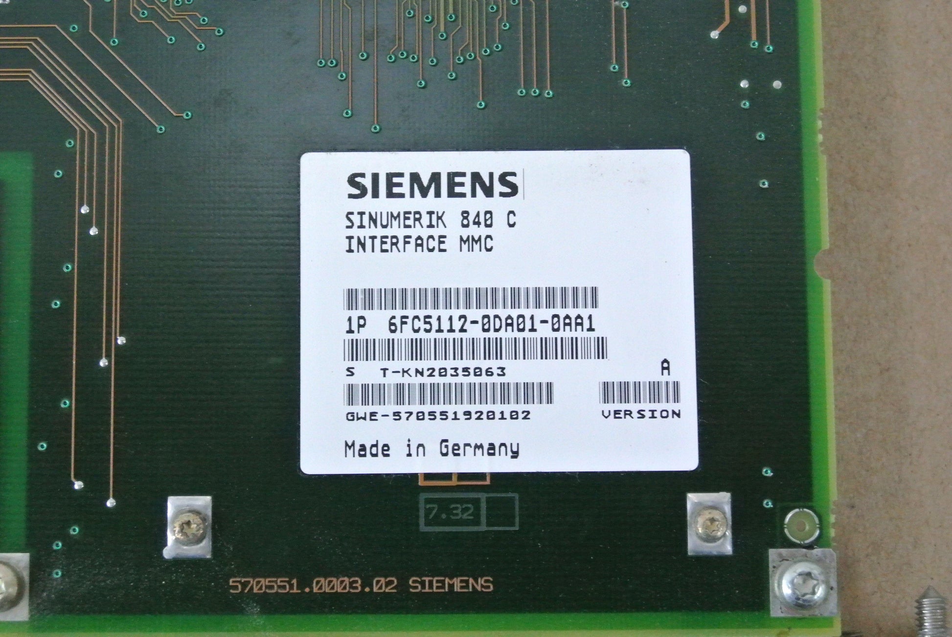 SIEMENS 6FC5112-0DA01-0AA1 Sinumerik 840C Interface MMC Board - Pulingma Automation