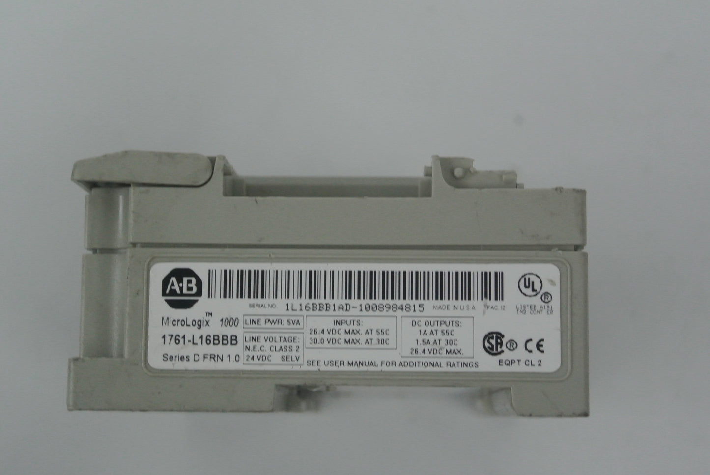 Allen Bradley 1761-L16BBB Micrologix 1000 Controller