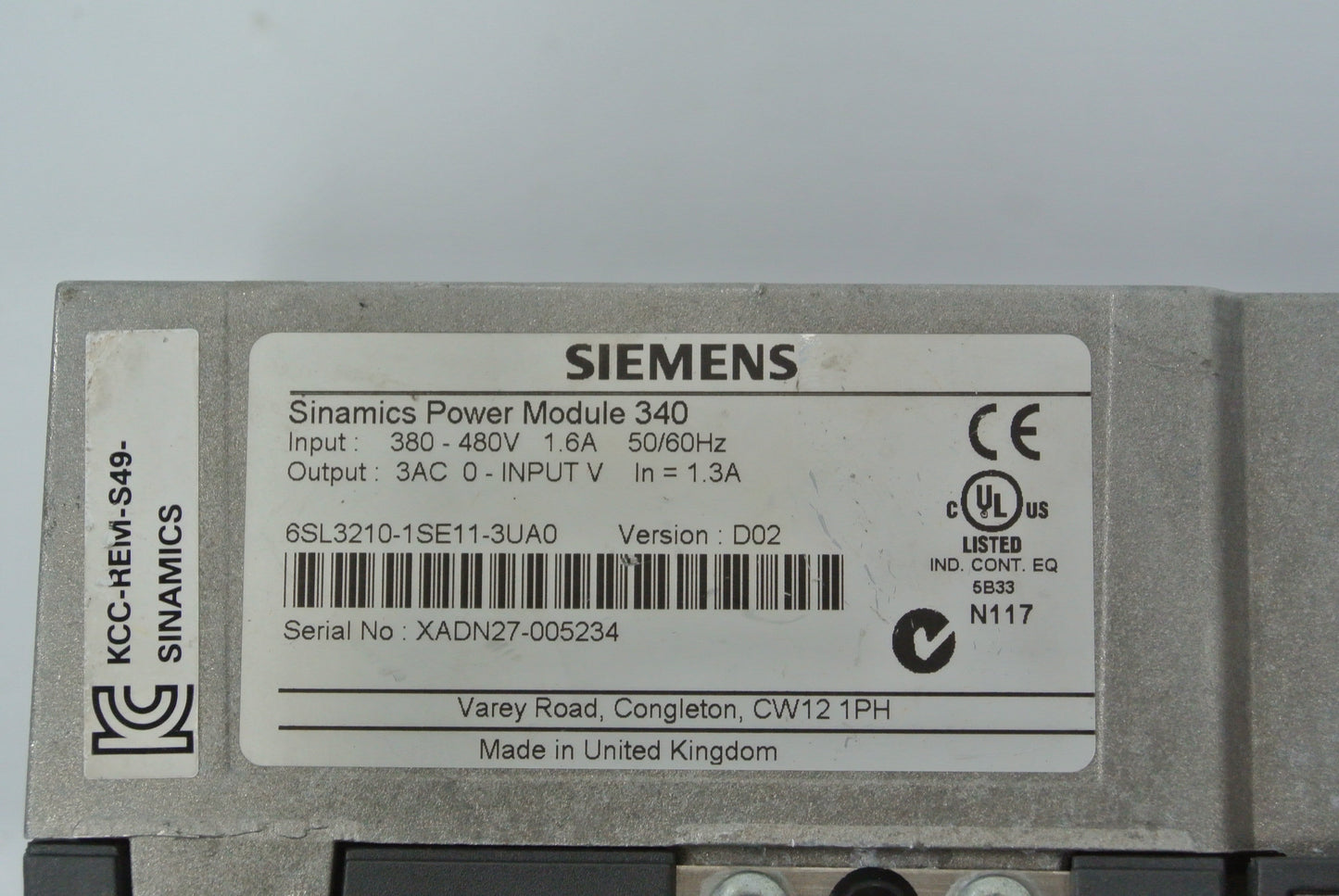 Siemens SINAMICS S120 Power Module PM340 6SL3210-1SE11-3UA0