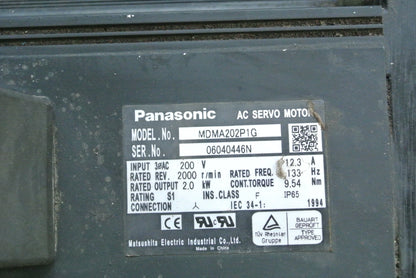 MDMA202P1G Panasonic Servo Motor with MF120SL2-20-22-110-S