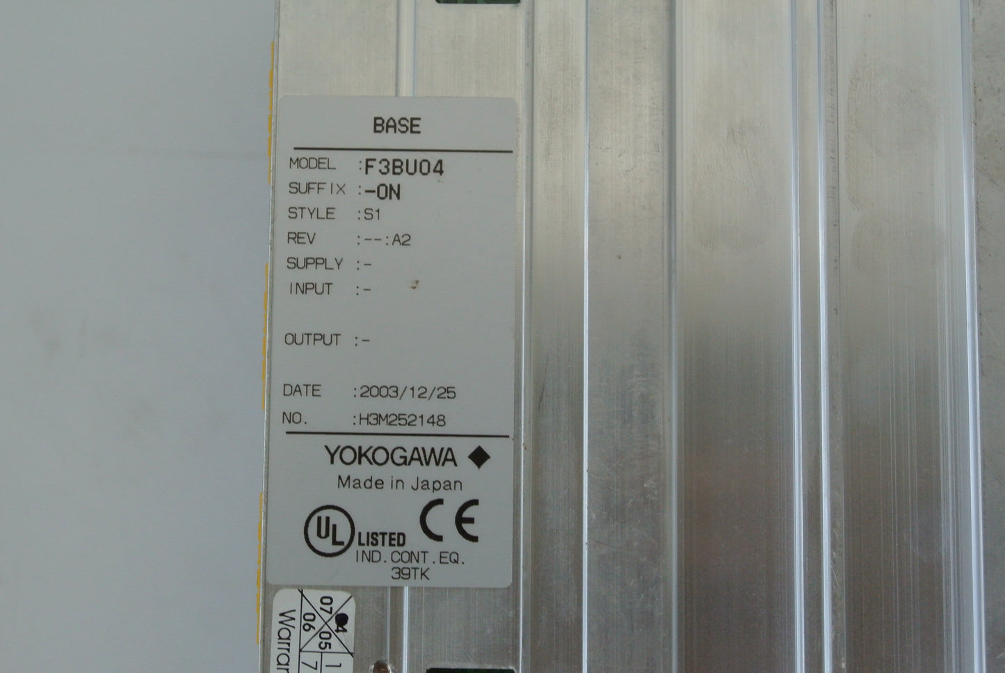 YOKOGAWA F3BU04-0N PLC BASE