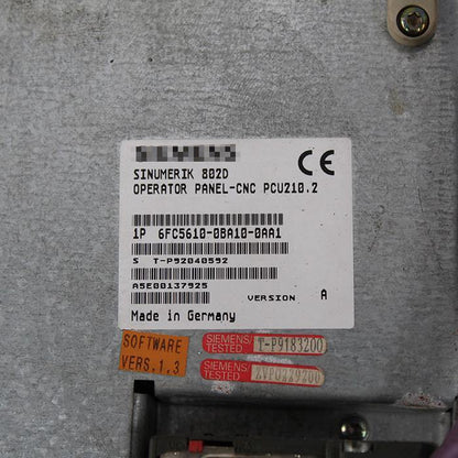 SIEMENS 6FC5610-0BA10-0AA1 Operator Panel-CNC PCU210.2 - Pulingma Automation