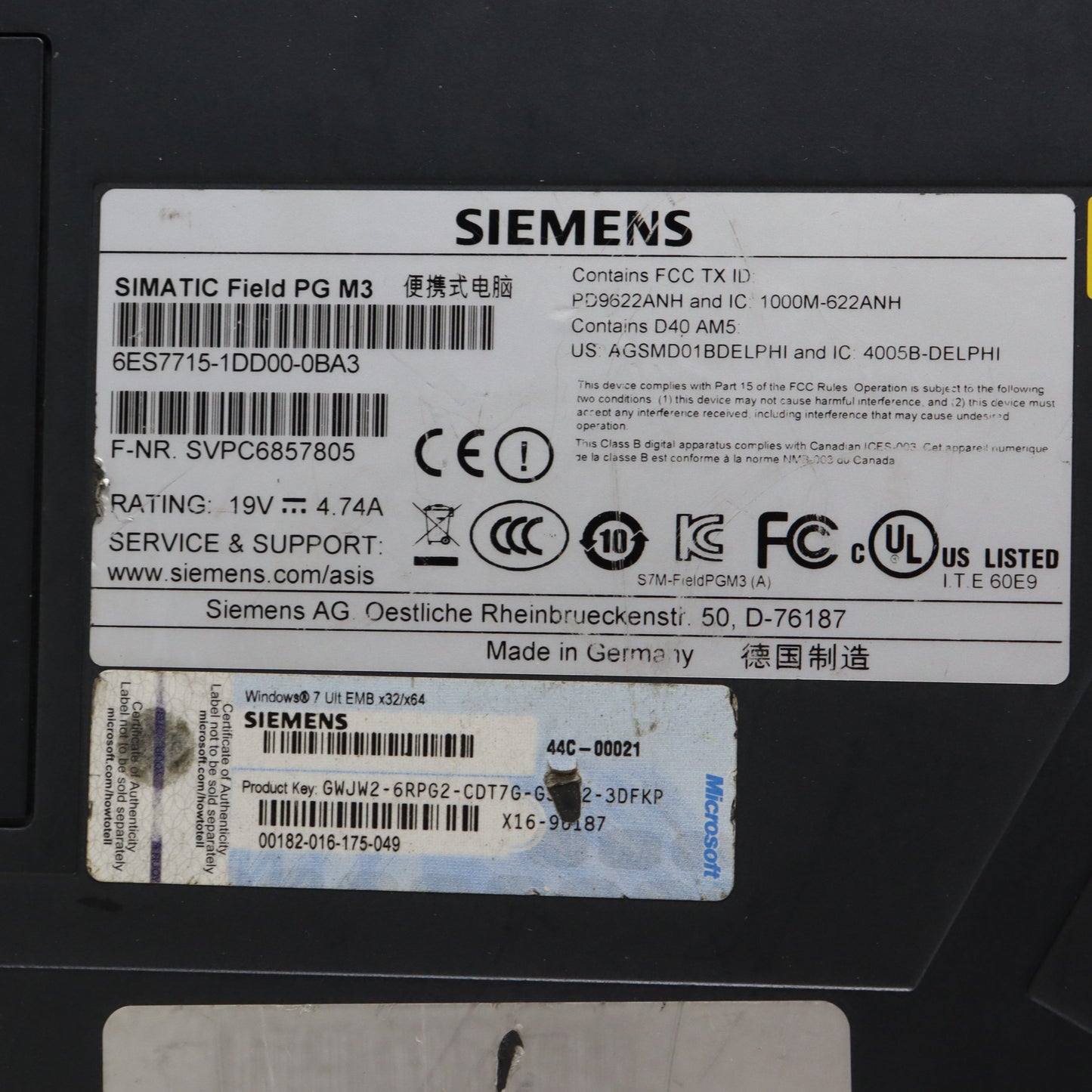 SIEMENS 6ES7715-1DD00-0BA3 Simatic Field PG M3