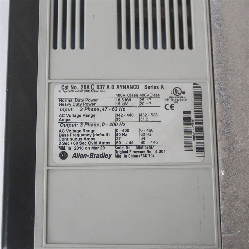 Allen-Bradley 20AC037A0AYNANC0 Inverter