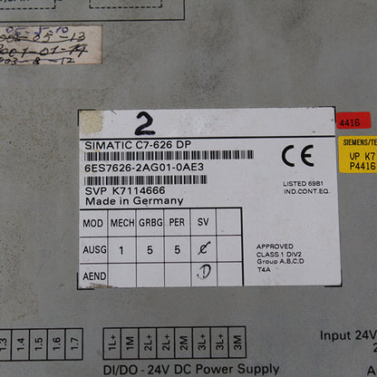 SIEMENS 6ES7626-2AG01-0AE3 Display Screen