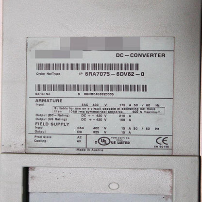 SIEMENS 1P6RA7025-6DV62-0 DC Governor - Pulingma Automation