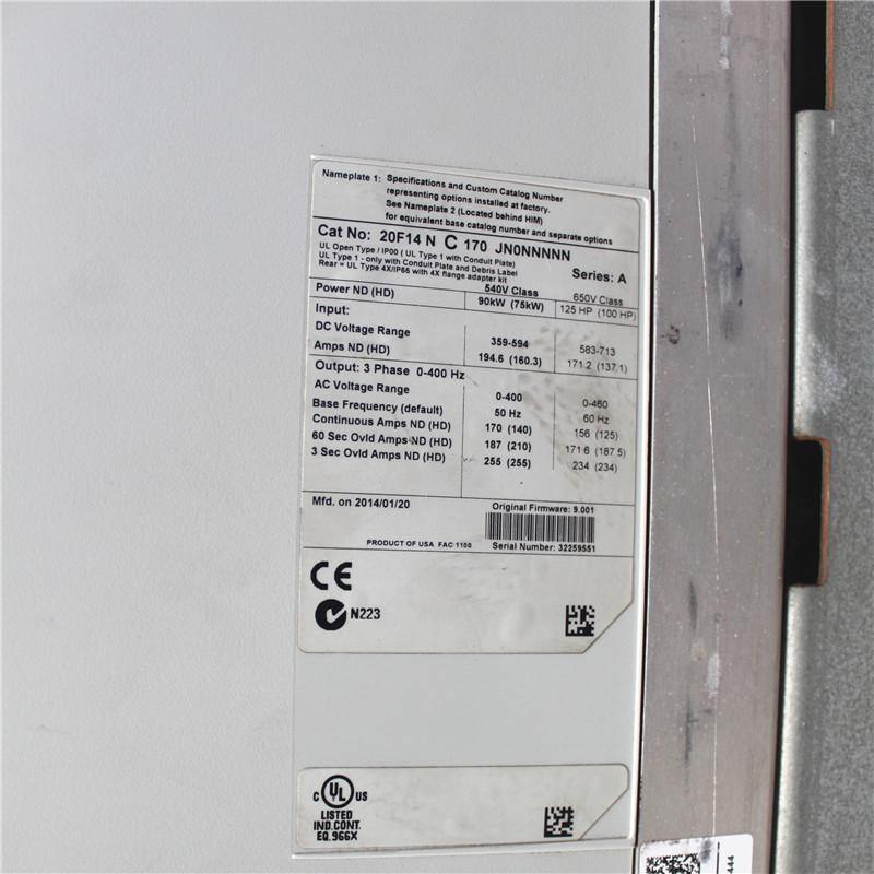 Allen Bradley PowerFlex 753 AC Drive, Inverter 90KW 20F14NC170JN0NNNNN Used In Good Condition - Pulingma Automation