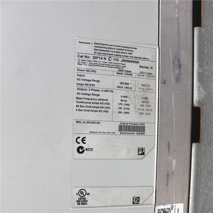 Allen Bradley PowerFlex 753 AC Drive, Inverter 90KW 20F14NC170JN0NNNNN Used In Good Condition - Pulingma Automation