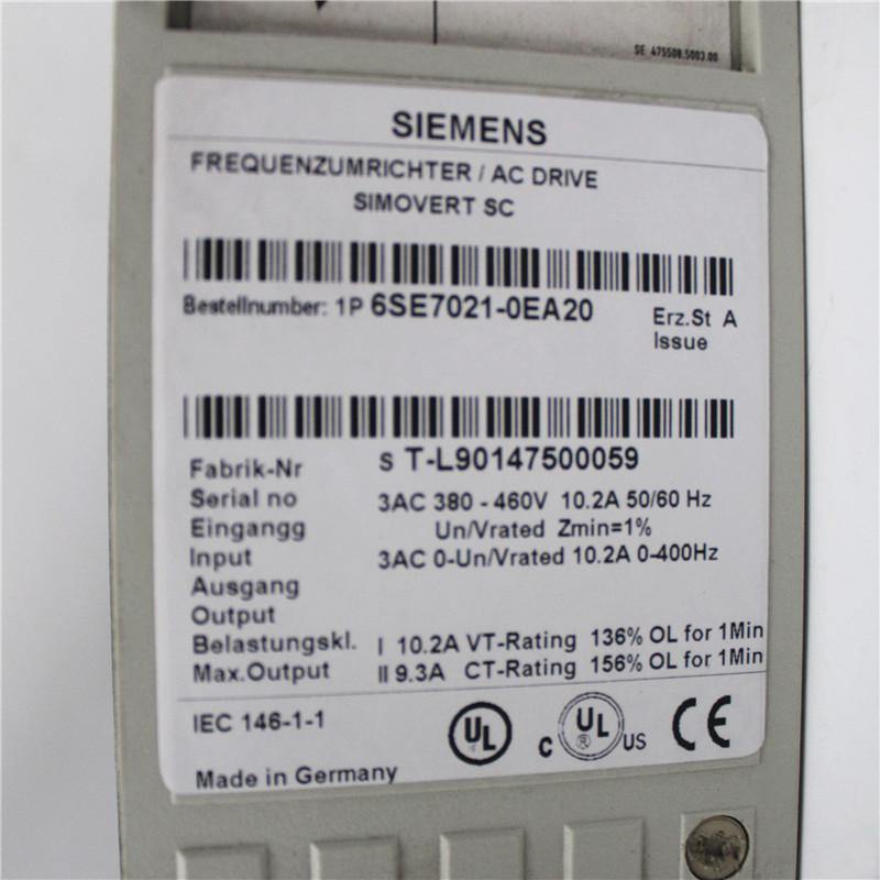 Used Siemens SIMOVERT VC Compact Unit 6SE7021-0EA20 6SE7 021-0EA20 - Pulingma Automation