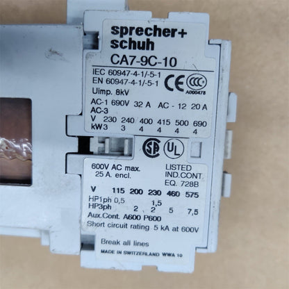 SPRECHER+SCHUH CA7-9C-10 Contactor