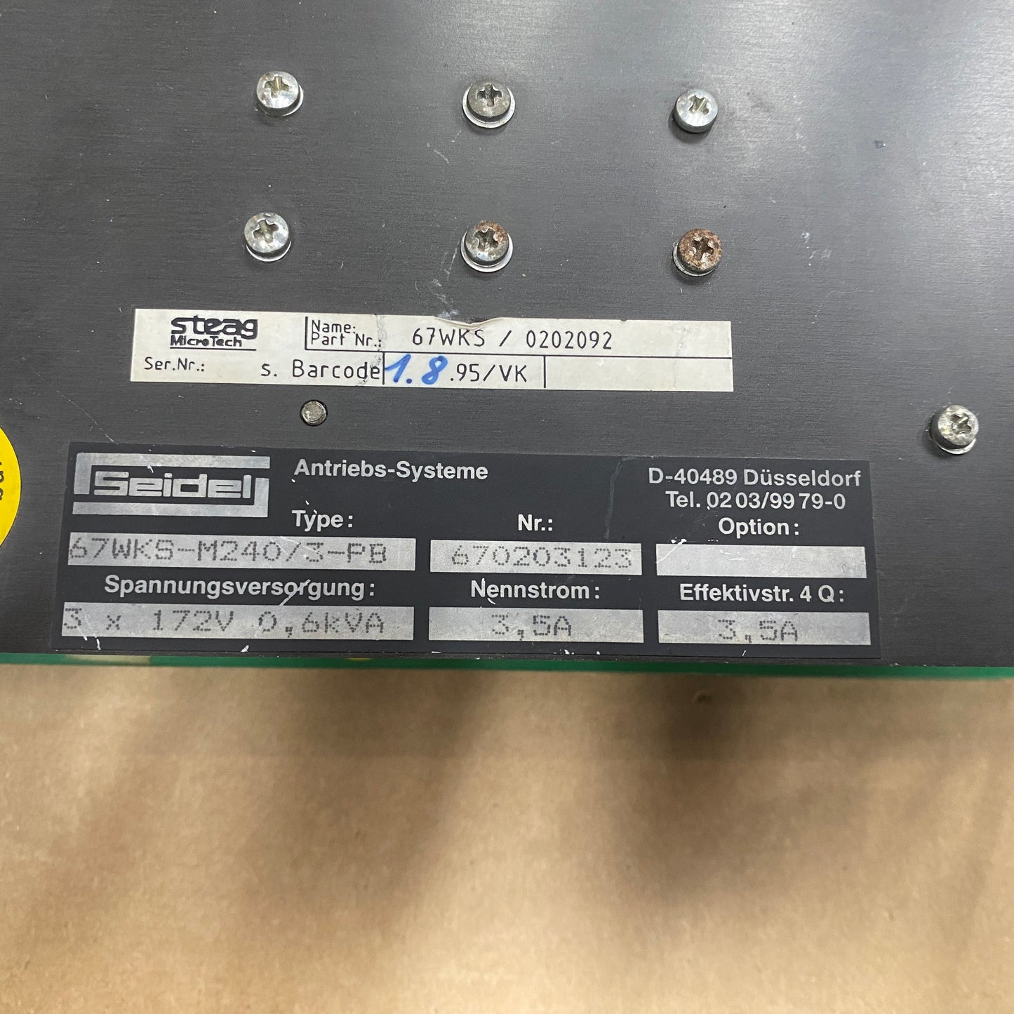 SEIDEL 67WKS-M240/3-PB SERVO DRIVE MODULE