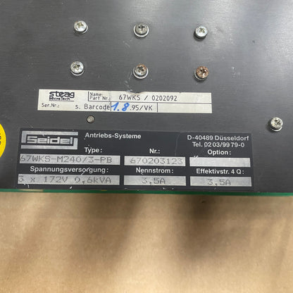 SEIDEL 67WKS-M240/3-PB SERVO DRIVE MODULE