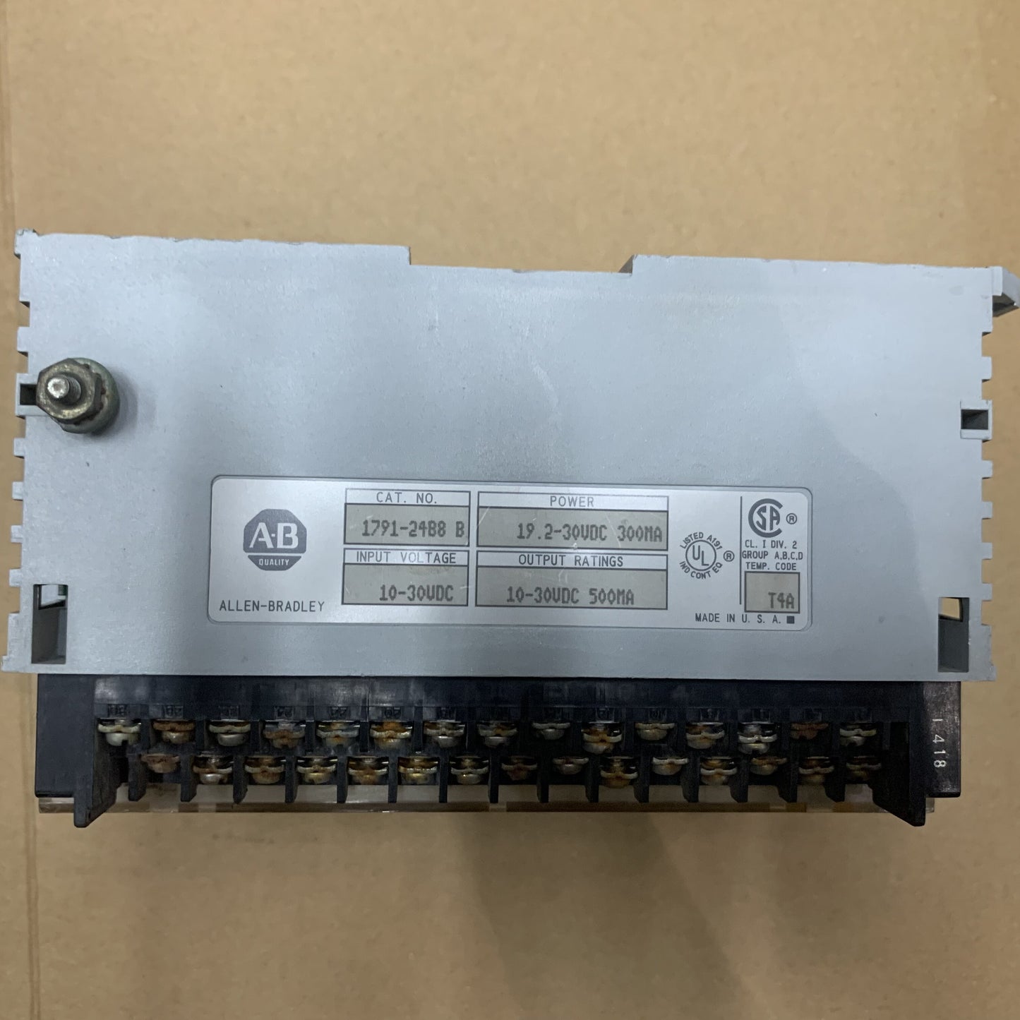 Allen-Bradley 1791-24B8 24VDC 32-Point I/O Module Block