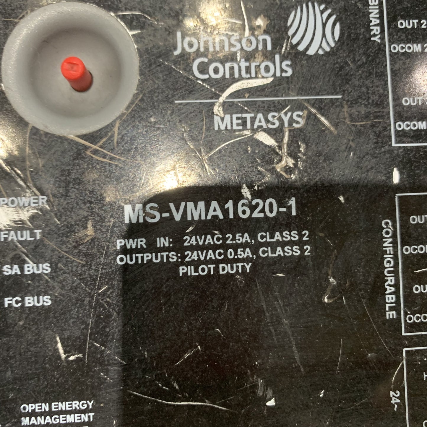 JOHNSON CONTROLS MS-VMA1620-1 MSVMA16201