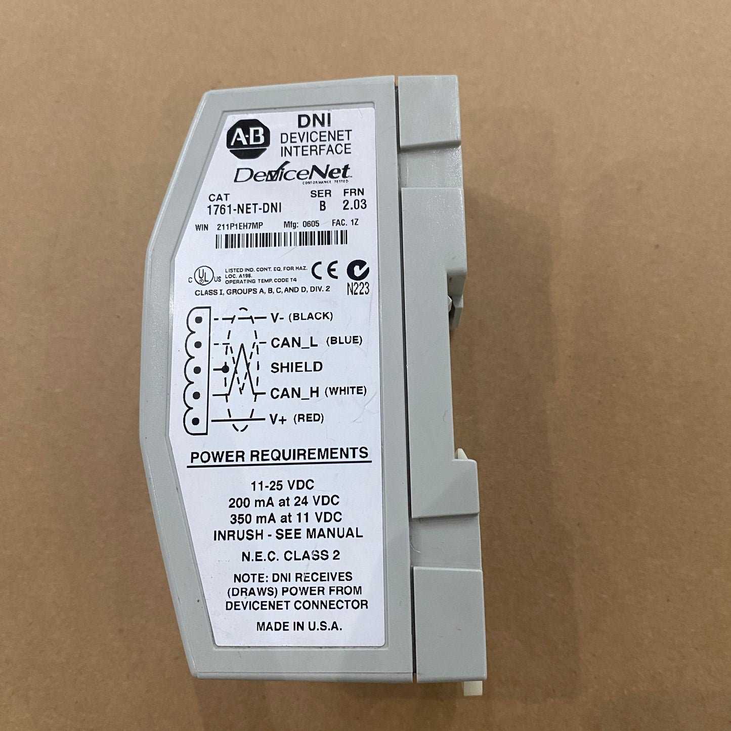 Allen bradley 1761-NET-DNI devicenet interface Module