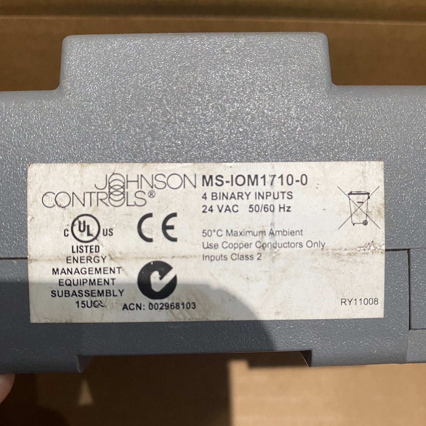 JOHNSON CONTROLS MS-IOM1710-0 MODULE