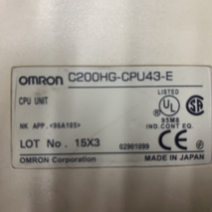 OMRON SYSMAC C200HG-CPU43-E PROGRAMMABLE CONTROLLER