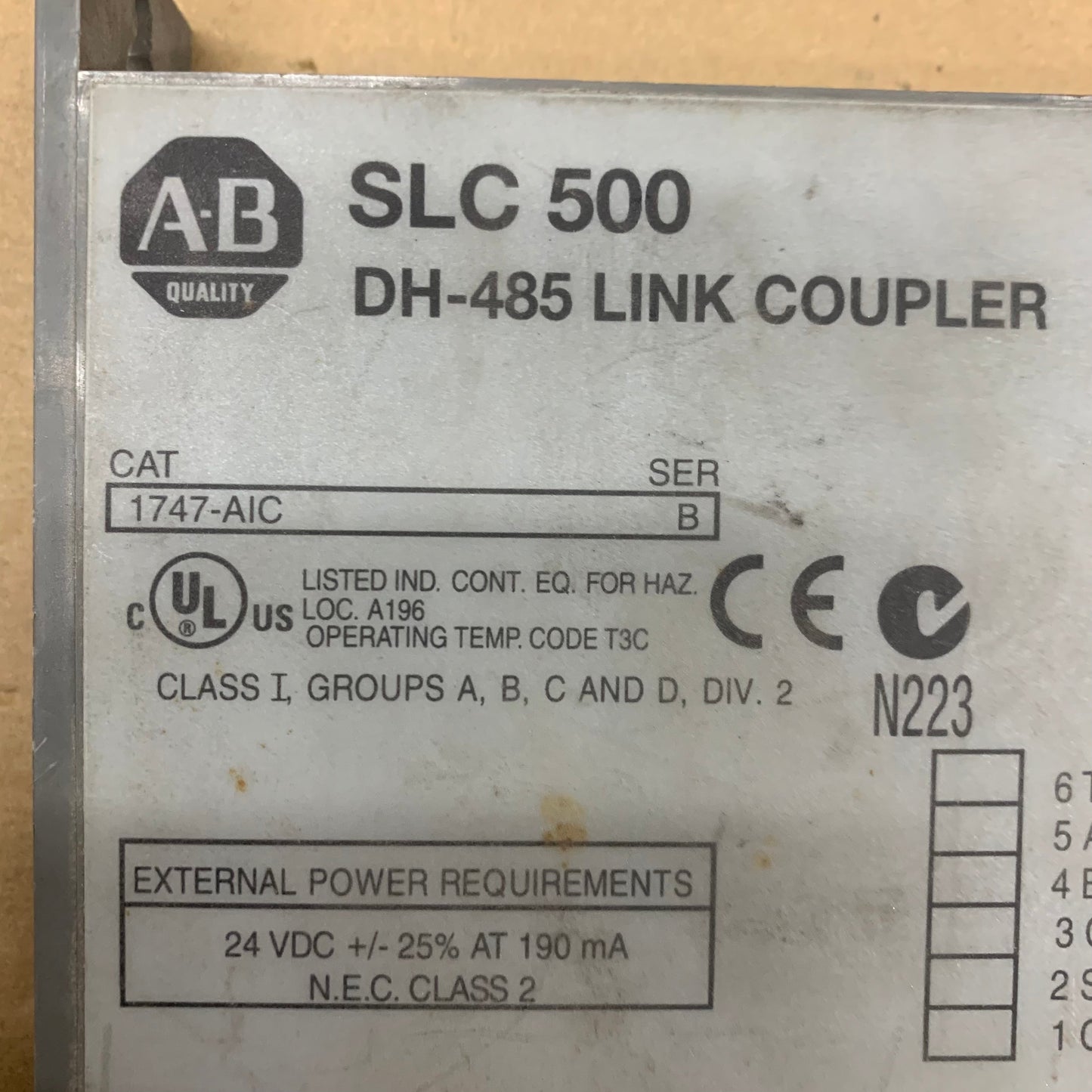 Allen-Bradley 1747-AIC SLC 500 Programmable Controller
