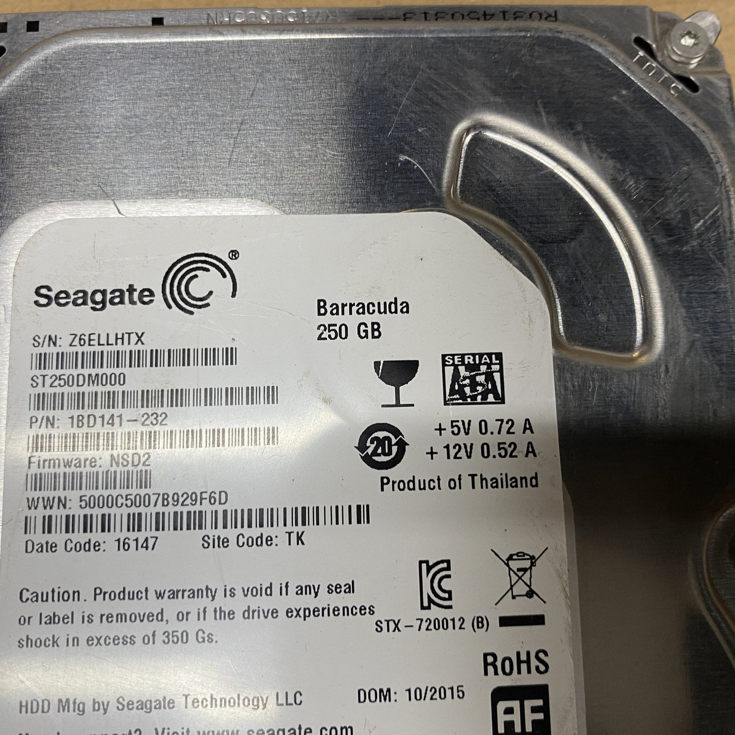 SEAGATE ST250DM000 250G HDD DISK
