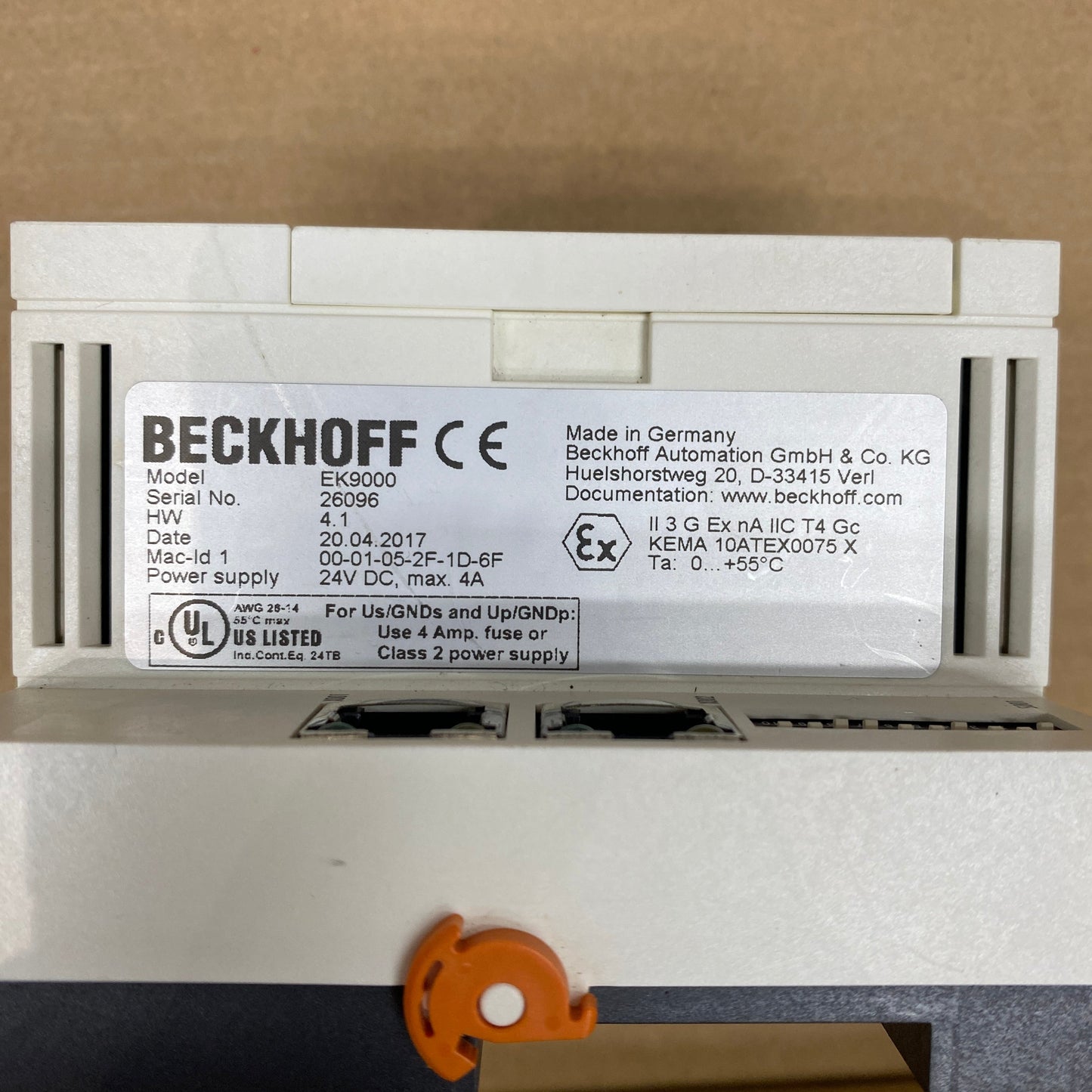 Beckhoff EK9000 EK1122 EL9011 Modules