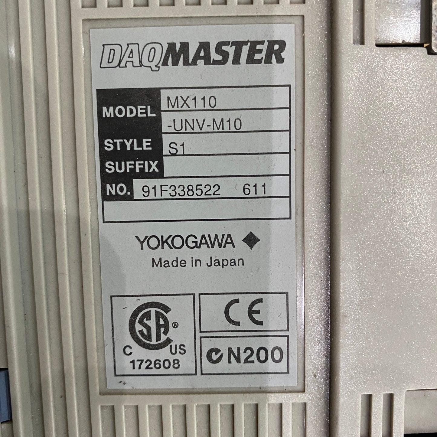 Yokogawa MX110-UNV-M10 DAQ Master Input Module