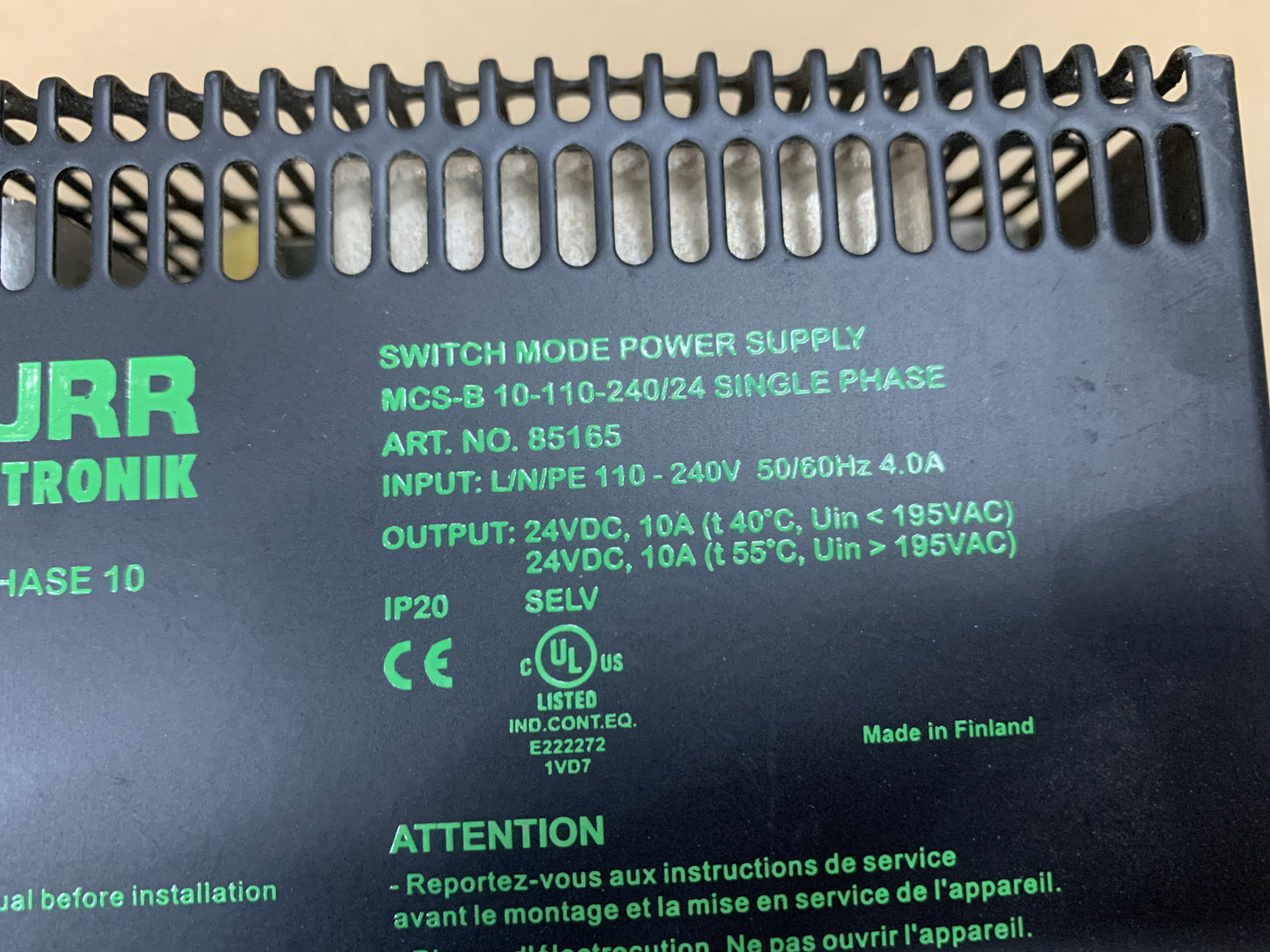 Murr Elektronik 85051 MPS3-230/24 Switch Mode Power Supply