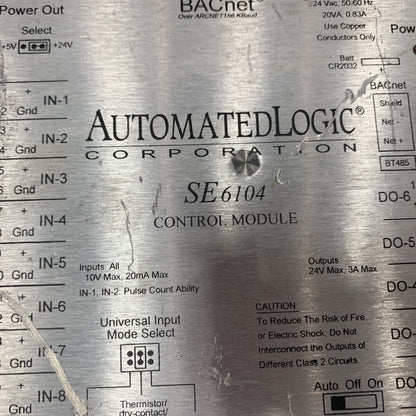 AUTOMATEDLOGIC SE6104 BACnet Control Module