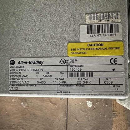 ALLEN-BRADLEY 2098-DSD-HV050X-DN ULTRA 3000i SERVO DRIVE