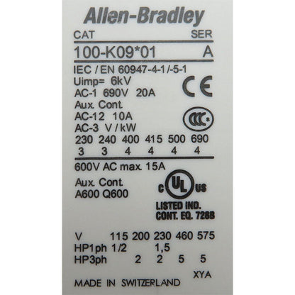 Allen Bradley 100-K09*01  100-K09-*01 A version contactor