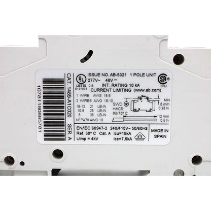 Allen Bradley 1489-A1C020  breaker