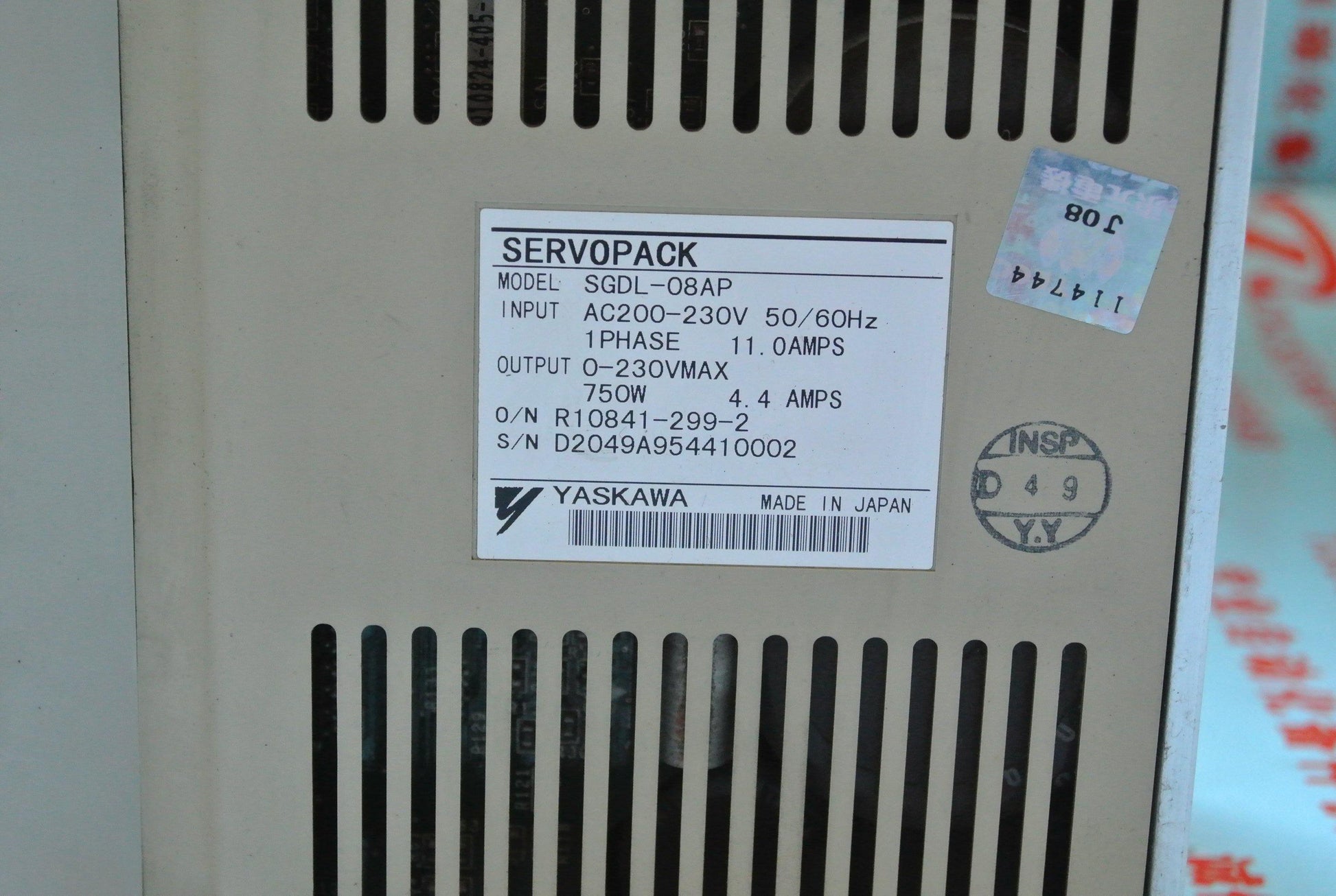 YASKAWA SGDL-08AP Servo Drive Input AC200-230V - Pulingma Automation