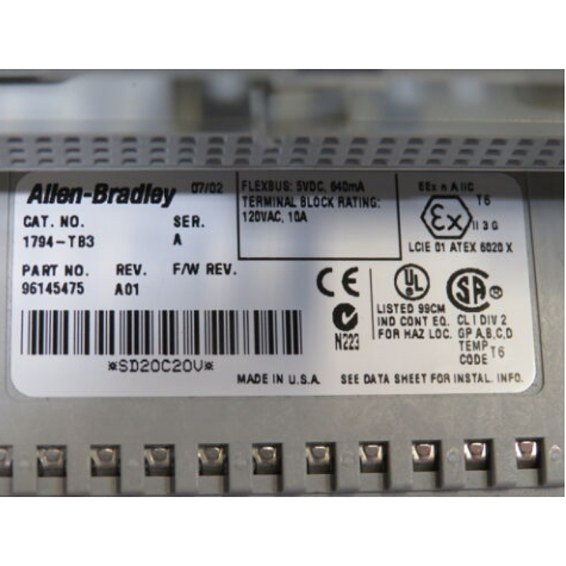 Allen Bradley 1794-TB3 Terminal Base